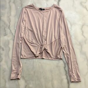 Zobha Pink Puff Sleeve Crop Blouse